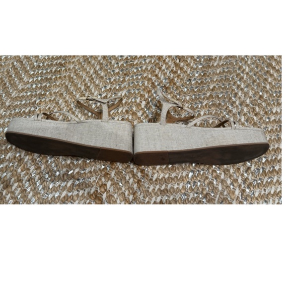 Reformation - Platform Wedge Sandals – Oatmeal Linen (Size 39 / US 8.5) - Picture 7 of 14
